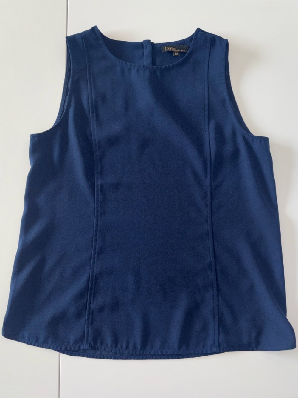 Dalia Navy Sleeveless Shell Blouse